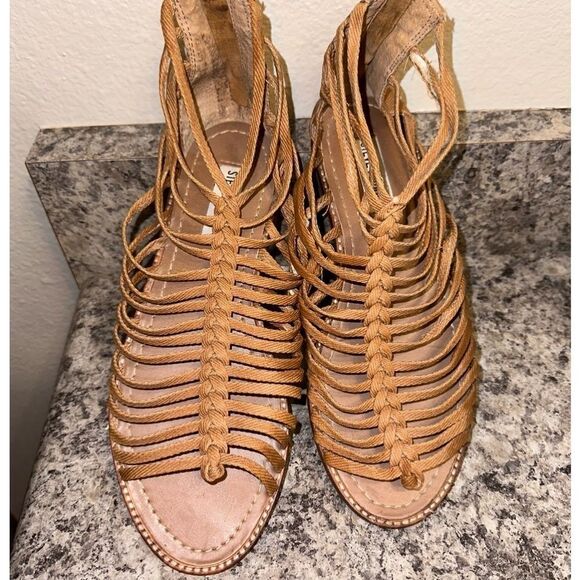 Steve Madden Honey Brown Braid Strap Sandal - Picture 1 of 5